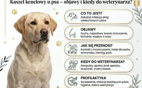 Labrador z objawami kaszlu kenelowego. Informacje o tym, co na kaszel dla psa, objawach i profilaktyce.